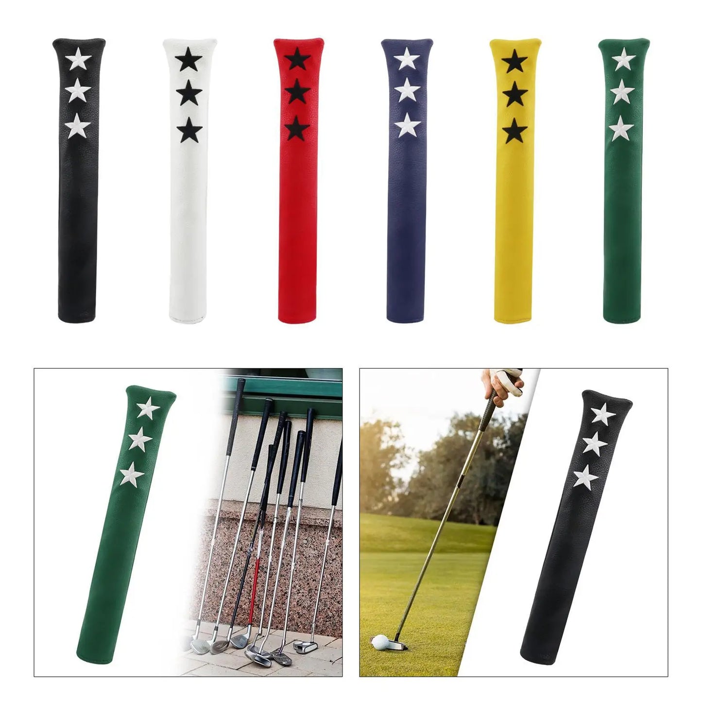 Golf Alignment Stick Cover Protective Case Golfer PU Leather Waterproof Supplies Club Cover Premium Golf Indicator Rod Holder