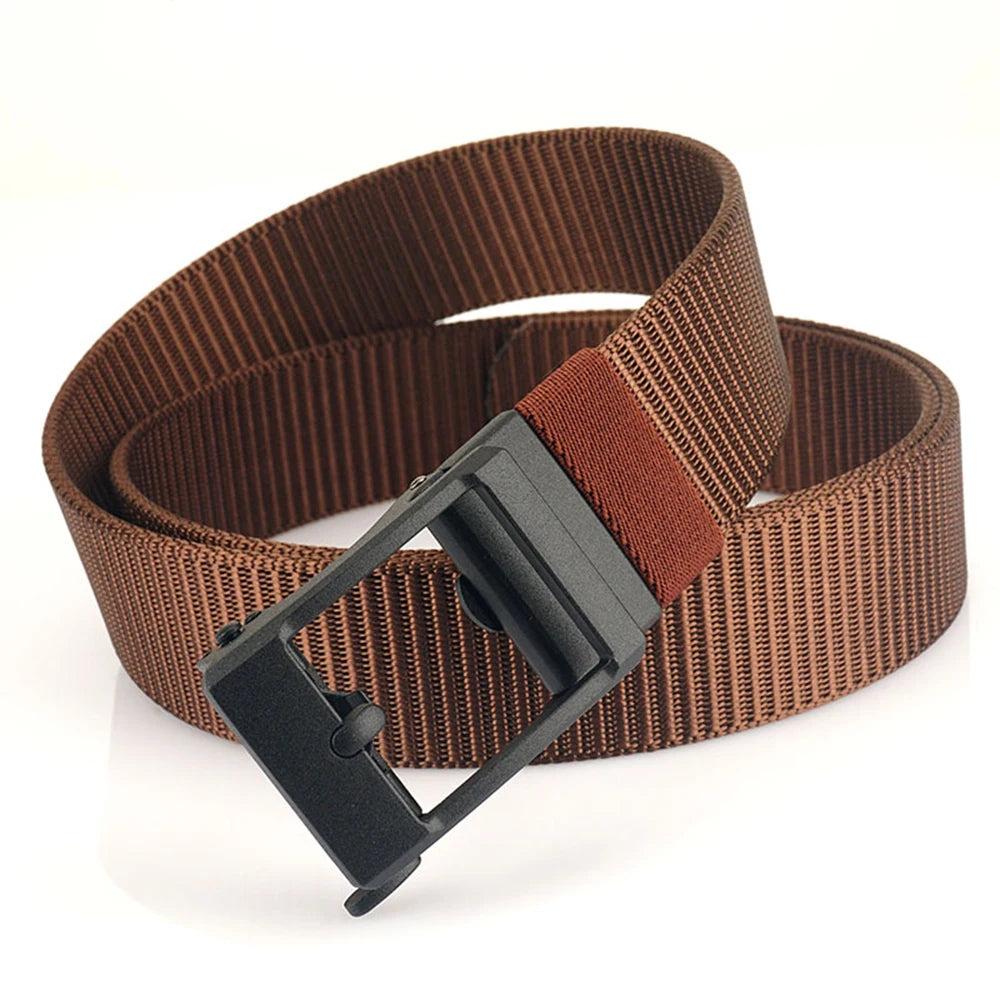 TUSHI New Golf Sports Belt for Men Tactical Belt Metal Automatic Buckle Tough Nylon Men Military Belt 120-150CM Big Size Belts