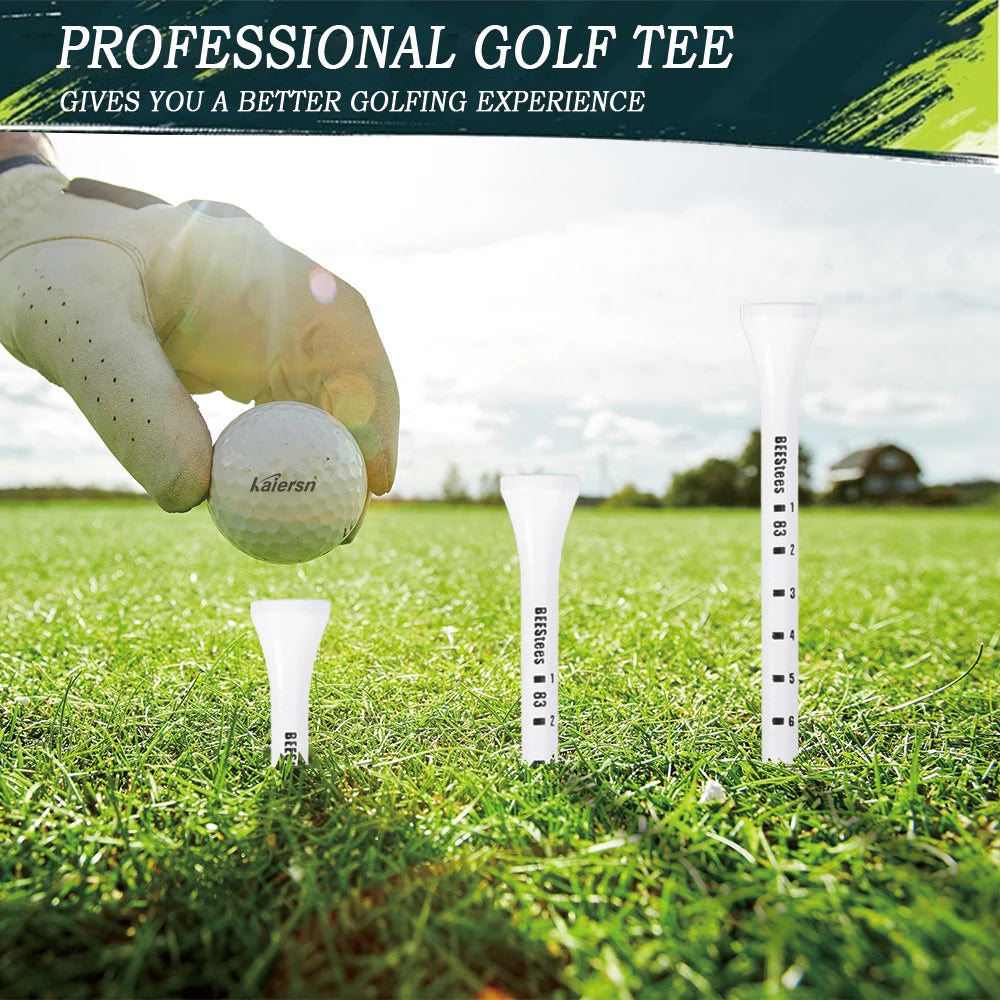 50pcs Premium Wooden Golf Tees with Height Markers - Non-slip Design for Perfect Ball Position Durable Golf Accessories