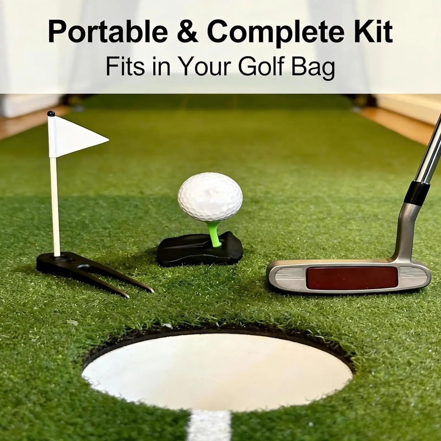 Golf Tee Base Holder 5 Pre Cut Simulator Tees Driving Range Hitting Mat Training Aid for Home Practice Golf Game Accessories