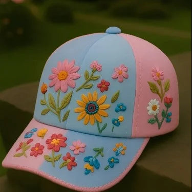 Elegant and elegant women's baseball Creative Gift Polyester Unisex Hat Vintage Breathable Floral Cap  Retro Embroidered Hat