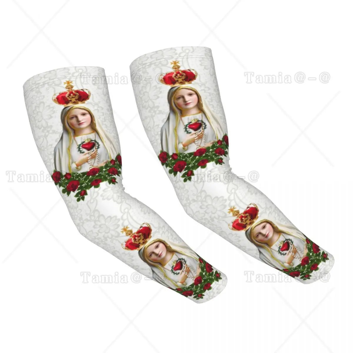 Our Lady Of Guadalupe Cooling Arm Sleeves for Men Women Catholic Virgin Mary Sports Running Tattoo Cover Up