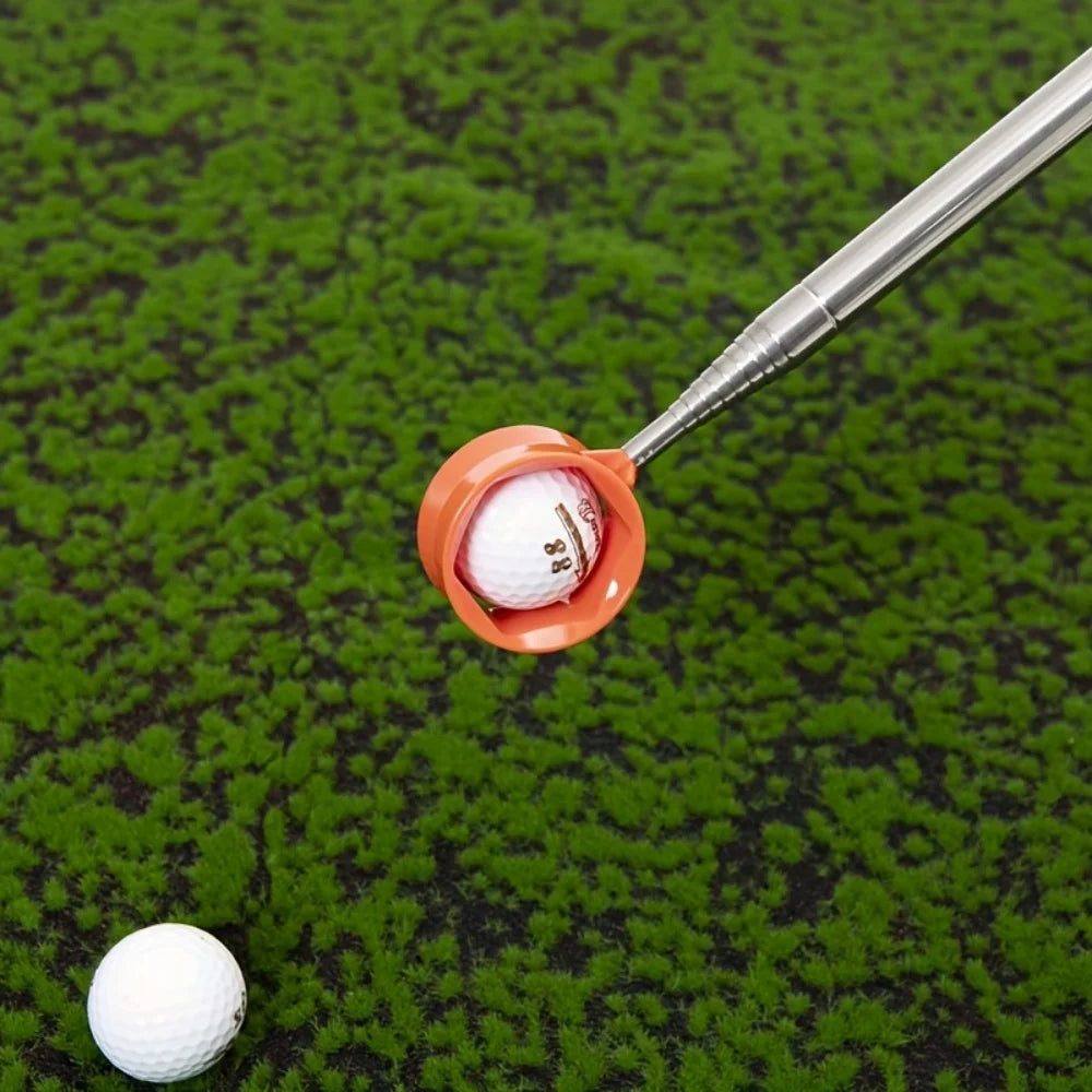 1 Piece Retractable Golf Ball Pick-Up Tool, 9-Foot Stainless Steel Grabber, Adjustable and Durable Golf Accessory for Golf Courses and Practice, Ideal Gift for Golf Enthusiasts