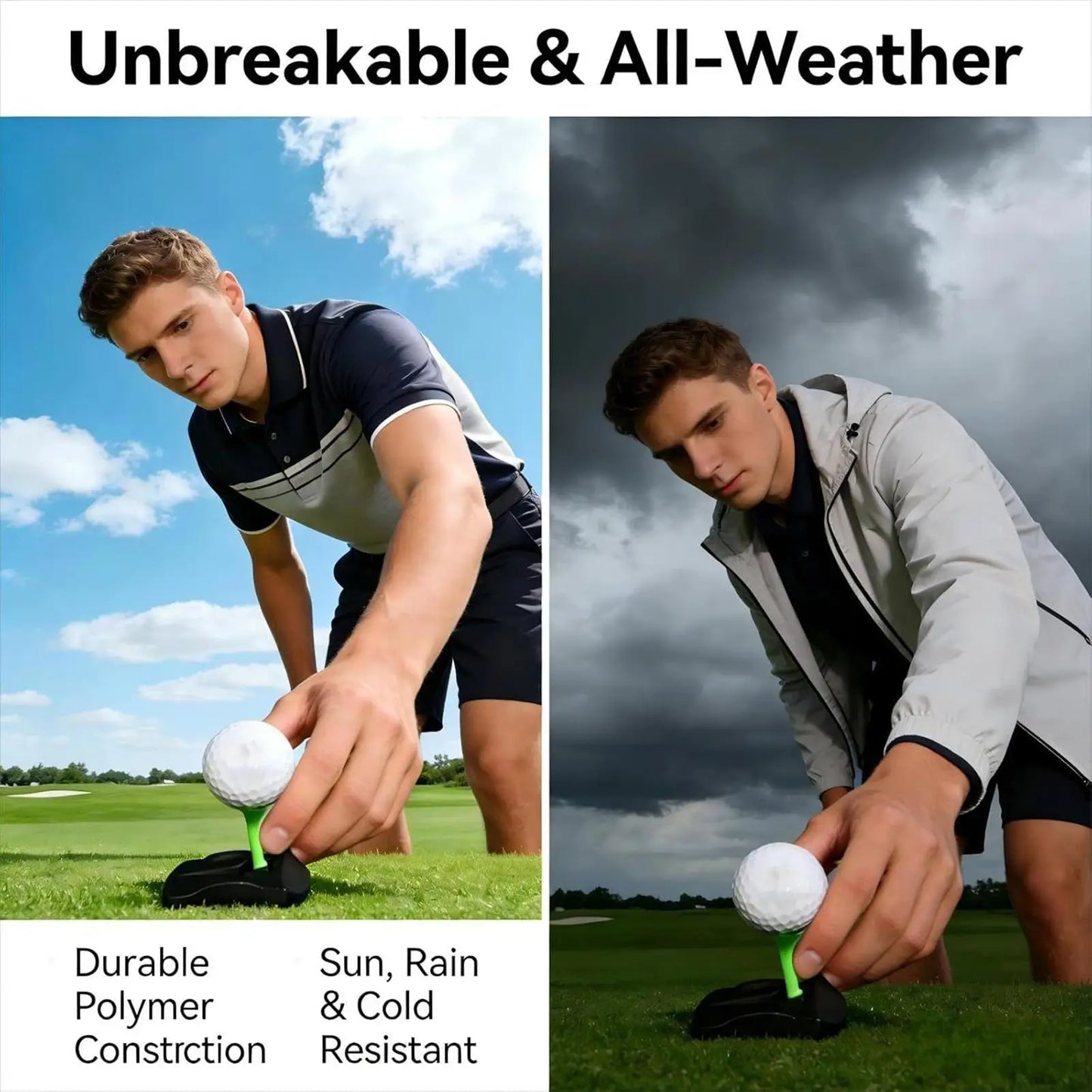 Golf Tee Base Holder 5 Pre Cut Simulator Tees Driving Range Hitting Mat Training Aid for Home Practice Golf Game Accessories
