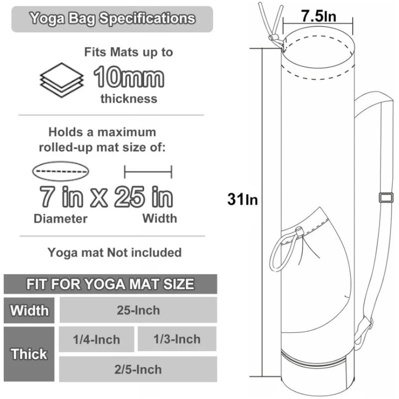 Fitness Sports Yoga Mat Bag Multifunction Pocket Yoga Carrier Knapsack Large Capacity Storage Yoga Mat Holder