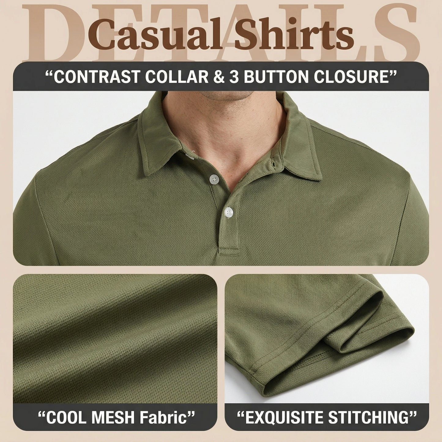 Summer Golf Shirts for Men Quick Dry Polo Shirts for Men Short Sleeve Mesh Breathable Moisture Wicking Casual T Shirt