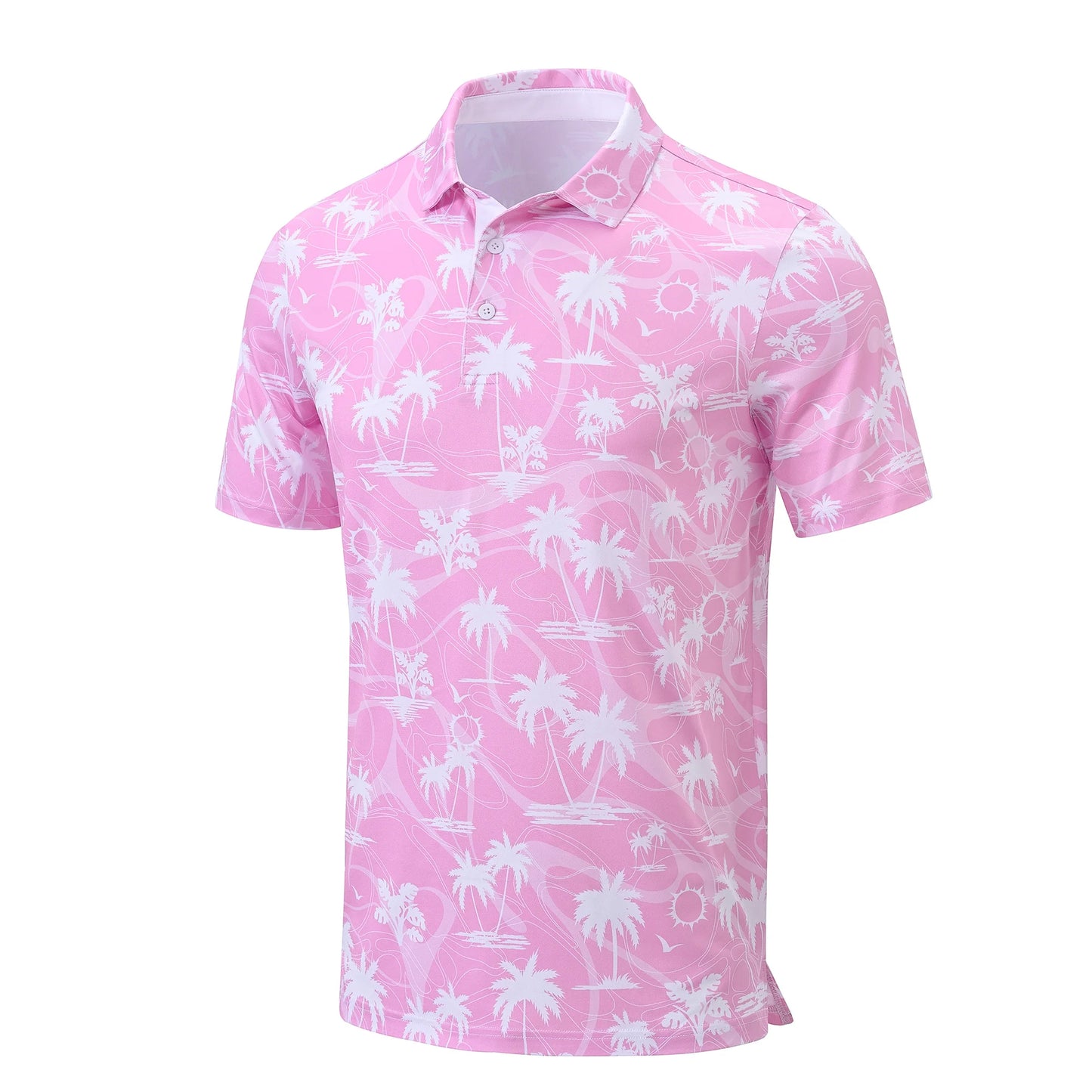 Summer Mens Golf Polo Shirts Quick Dry Print Tee Shirts Moisture Wicking Performance T-shirt Business Casual Polo Shirt