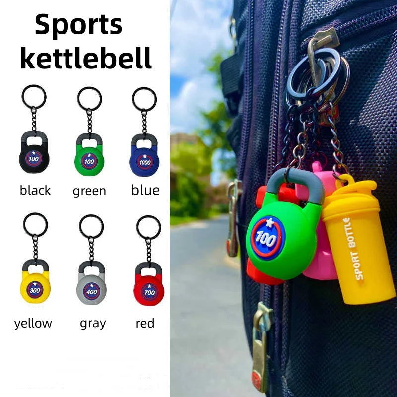 Kettlebell Key chain Fitness Keychain Gym Lover Weightlifting Keyring Silicone Gym Gifts Workout Gifts Bag Charm Backpack Charm