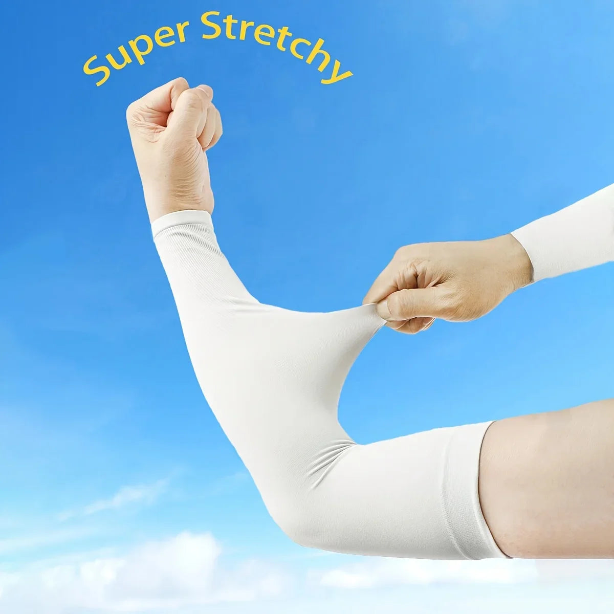 Women's Summer Arm Sleeves - Solid Color, Elastic Fit,Sun Protection, Sweat-Absorbent, Casual Outing Accessory, Casual Armwear