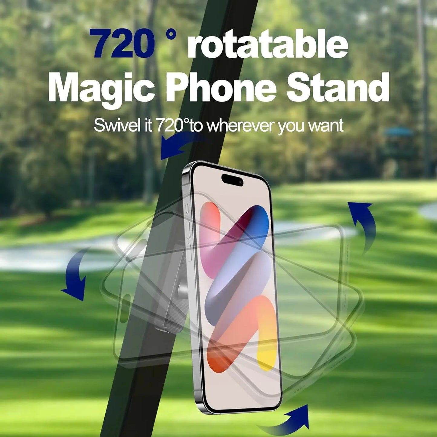 Magnetic Phone Holder for Gym, Portable Magnetic Phone Mount for MagSafe iPhone 12-16 Series 360°Adjustable Gym Accessories