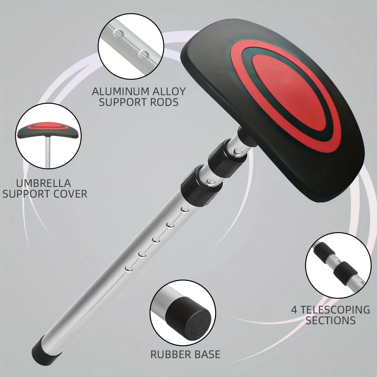 Portable Golf Travel Bag Support Pole, Fully Adjustable to Protect Clubs, Umbrella Anti-Impact Support CoverProtector and Alumin