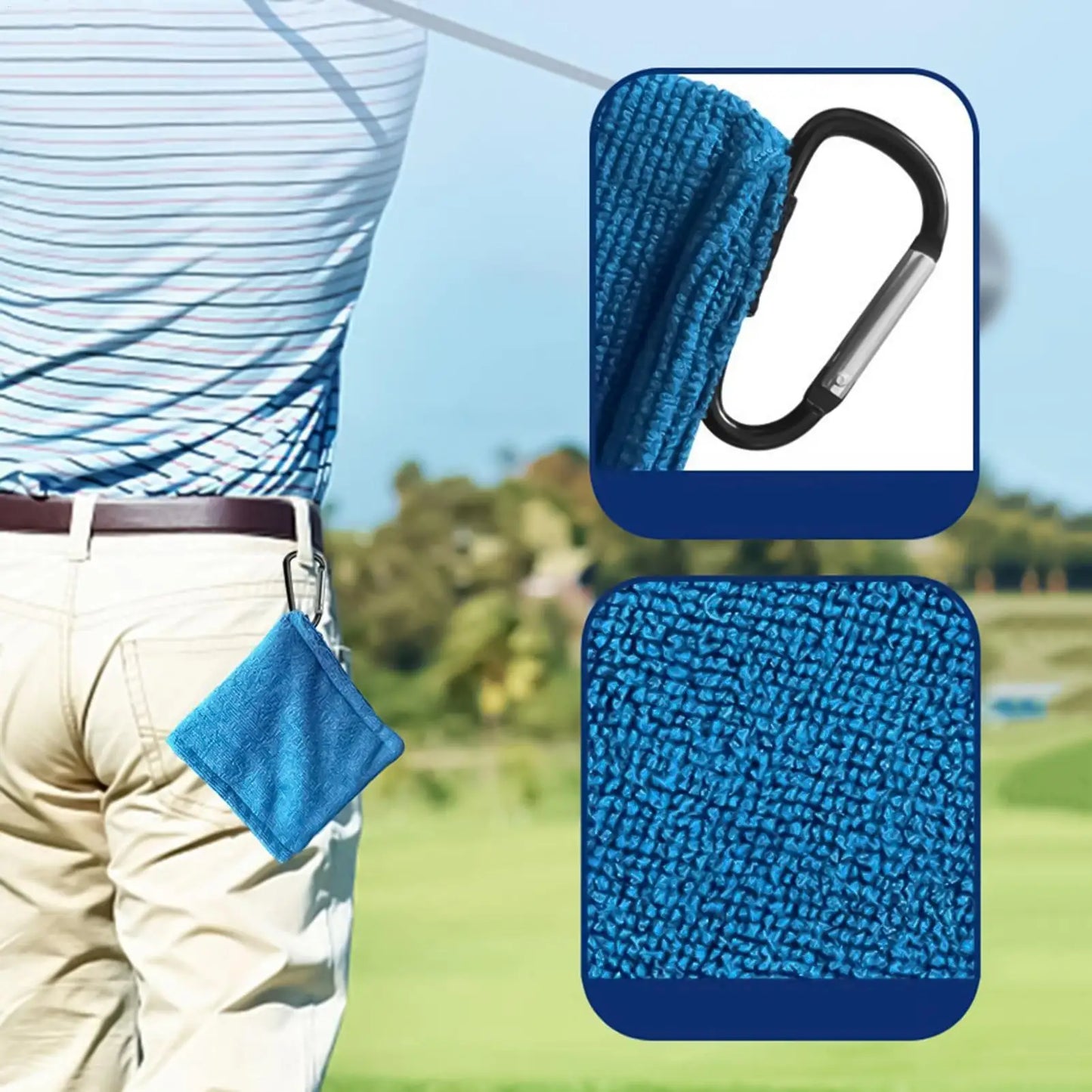 Golf Towel  Golf Ball Cleaning Towel with Carabiner Clip Training Aid Golf Accessories Wiping Cloth for Outdoor Sport  Cleaning