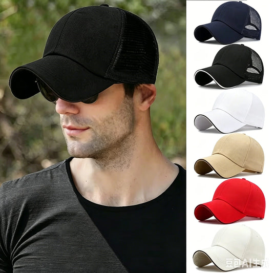 Baseball Cap Mens Mesh Sun Hat Outdoor Sports Golf Sunshade Caps Four Seasons Adjustable Hip-Hop Hats for Men Baseball Cap