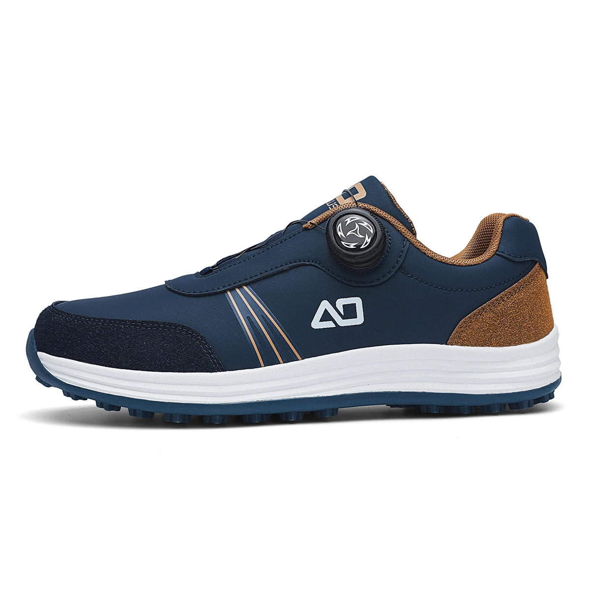 Men's Golf Shoes, New Style, Fashionable, Simple, Versatile, Solid Color, Waterproof Upper, Versatile, Stylish, Casual Sports Shoes for Men, Outdoor Youth Fashion, Men's Rotating Buckle Design, Thick Sole, Height-Increasing,