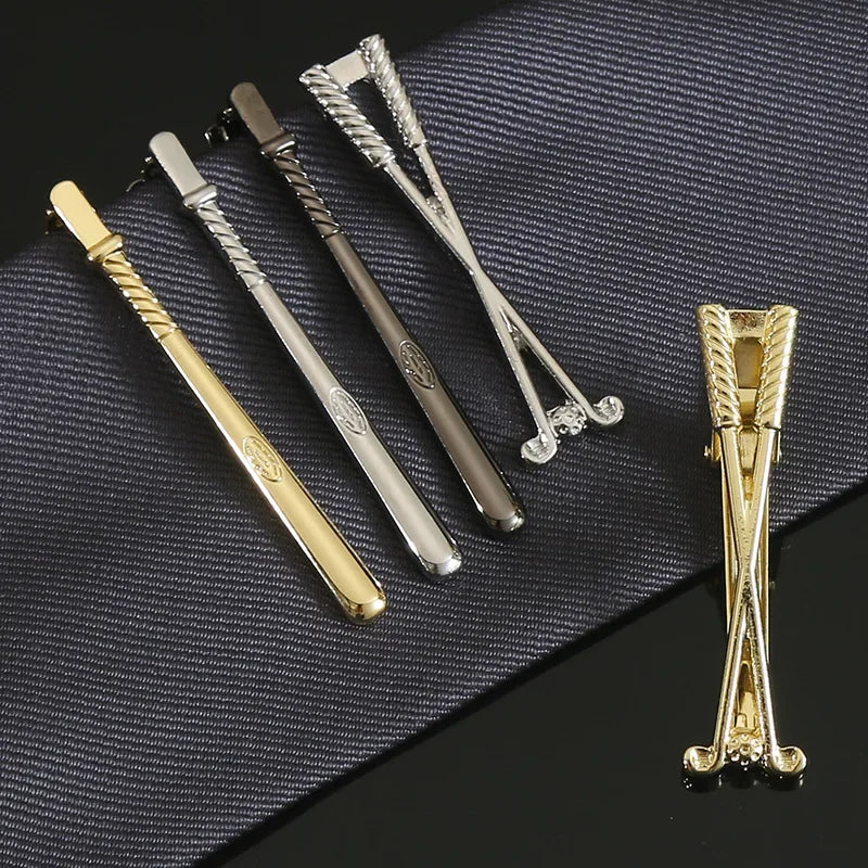 Sports Tie Clip Men's Unique Personality Formal Attire Golf Baseball Styling Wedding Fashion Versatile Accessories Fun Gifts
