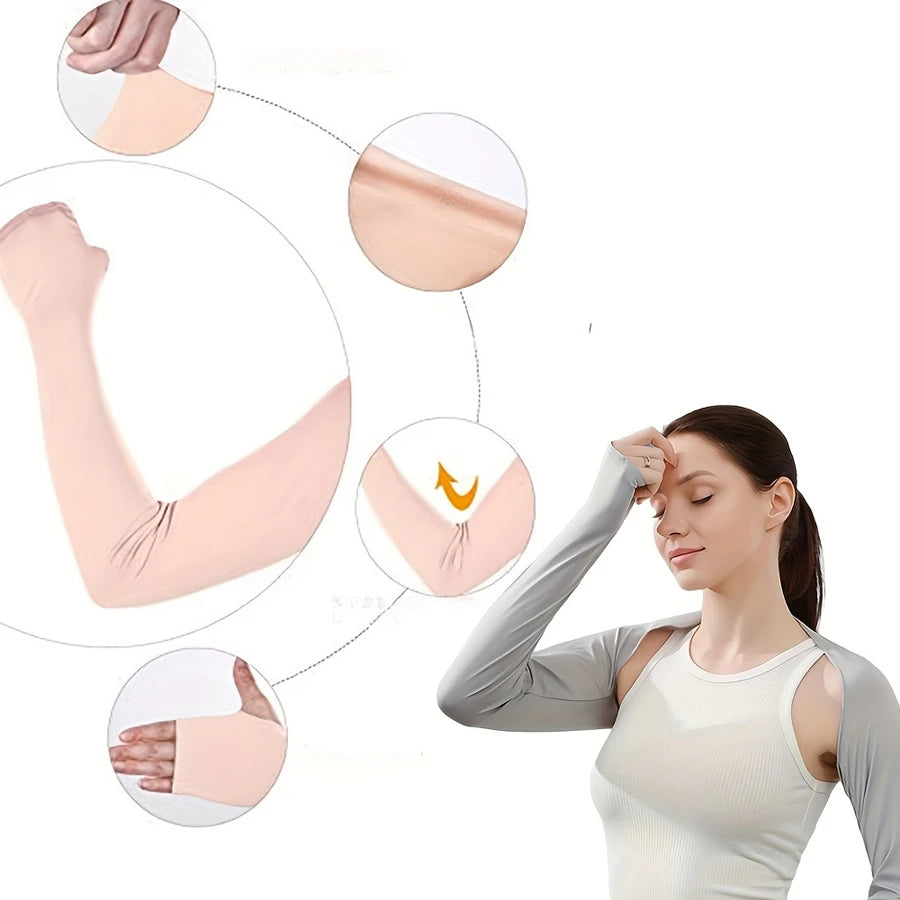 OutdoorEssentials Arm Sleeves for Women - Golf UV Shawl with Sleeves - Workout Shrug Bolero - Arm Tights for Sun Protection