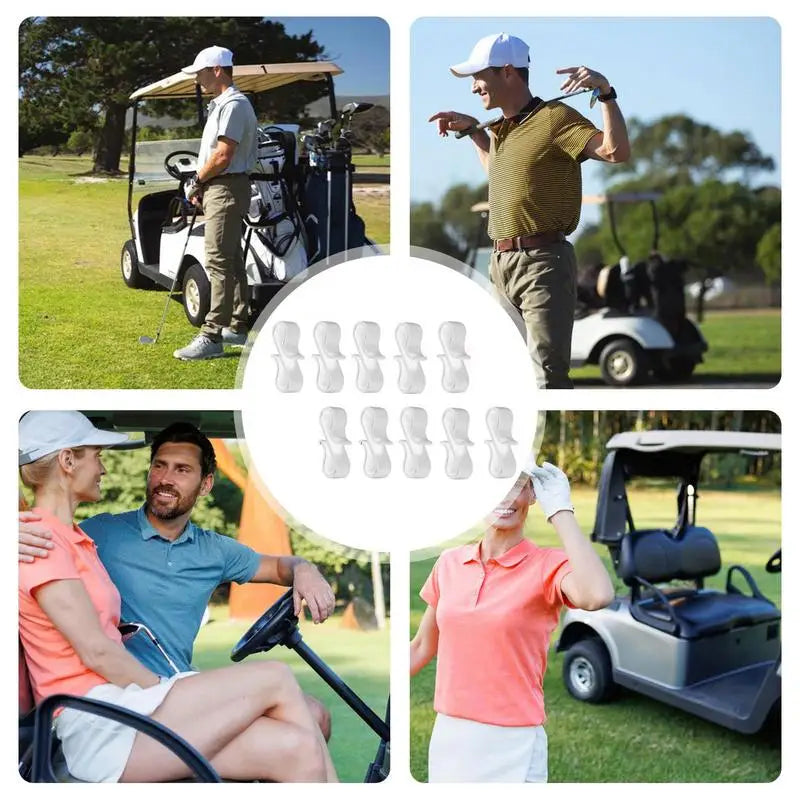 Golf Tee Holder Hat Clip 10pcs Hat Clamps Golf Ball Marker Holders Small Clip Golf Accessories Multi-Purpose For Camping Belts