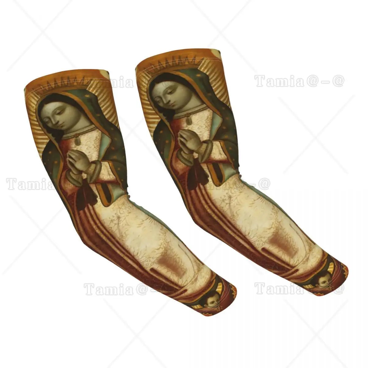 Our Lady Of Guadalupe Cooling Arm Sleeves for Men Women Catholic Virgin Mary Sports Running Tattoo Cover Up