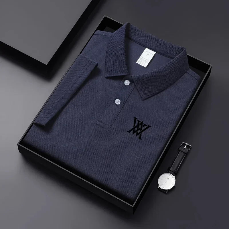 Men's Golf Shirt Golf Collar Casual Collar Short Sleeve Basic Modern Solid Color Spring/Summer Regular Fit