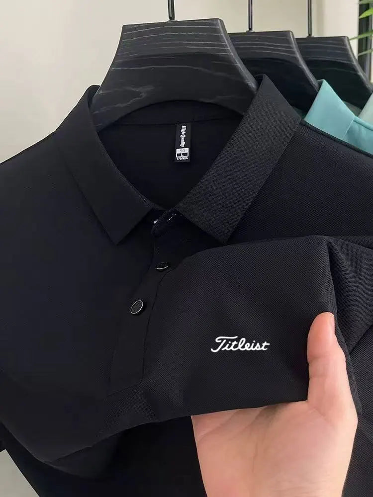 Men's Golf Outdoor Casual Polo Shirt T-Shirt Summer High-End Brand Cool and Breathable Fitness Sports Short Sleeve Top