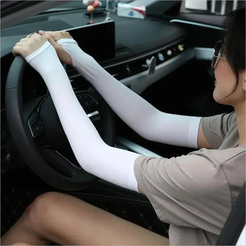 Unisex Arm Sleeve Safety Sleeve Sun UV Protection Sleeves Arm Cover Cooling Warmer Running Golf Cycling Long Arm Sleeve