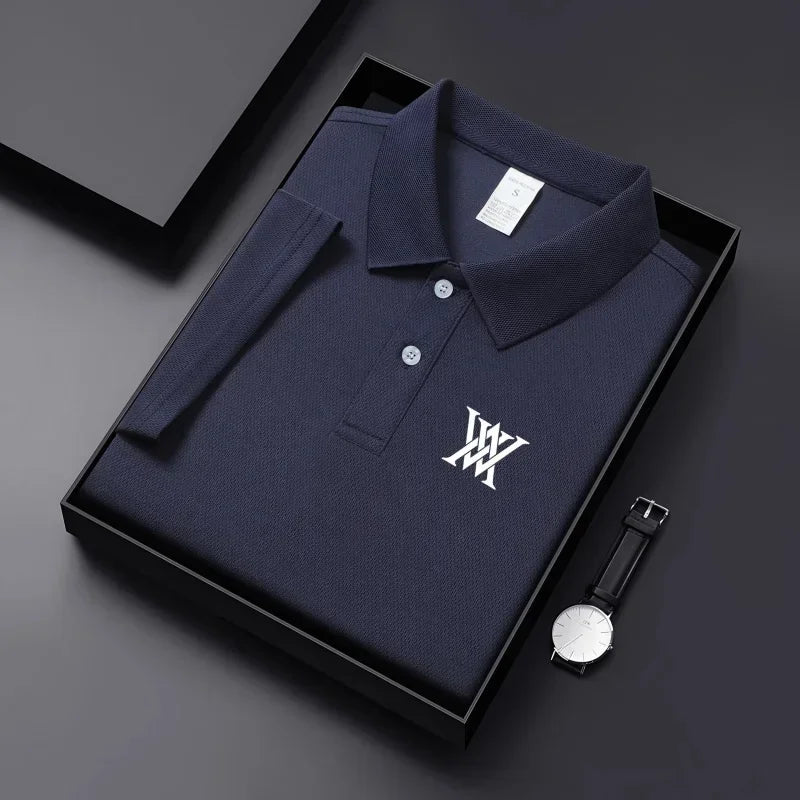 Men's Golf Shirt Golf Collar Casual Collar Short Sleeve Basic Modern Solid Color Spring/Summer Regular Fit