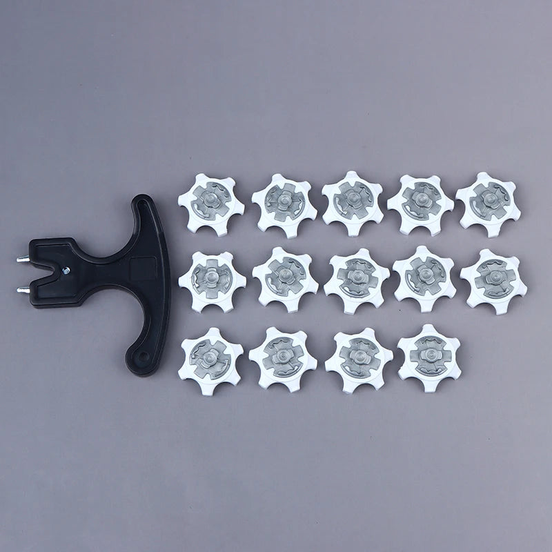 14 Golf Shoe Studs + 1 Wrench Durable And Thin Golf Shoe Studs Golf Quick-twist Replacement Studs Accessories