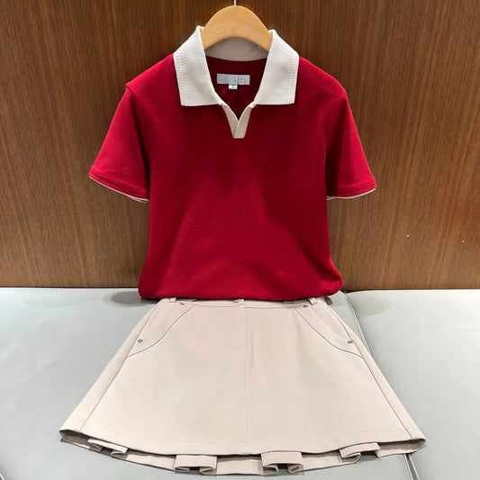 Women's Short-Sleeve Golf Shirt: New Arrival, Versatile Casual Sports Collared Top