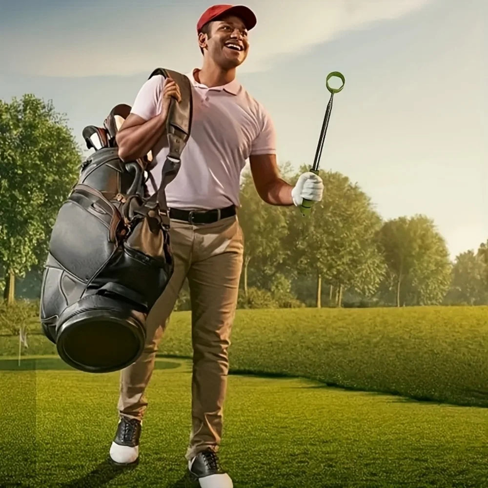 1 Piece Retractable Golf Ball Pick-Up Tool, 9-Foot Stainless Steel Grabber, Adjustable and Durable Golf Accessory for Golf Courses and Practice, Ideal Gift for Golf Enthusiasts