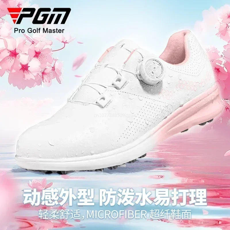 BestPGM Women Golf Shoes Waterproof Anti Slip Lightweight Knob Comfortable Cushioning Sports Sneakers