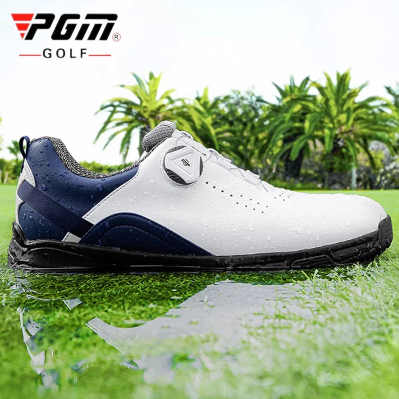 PGM New Men Golf Shoes Golf Waterproof Anti-slip Shoes Male Lightweight Breathable Sports Sneakers Outdoor Knob Buckle Footwear