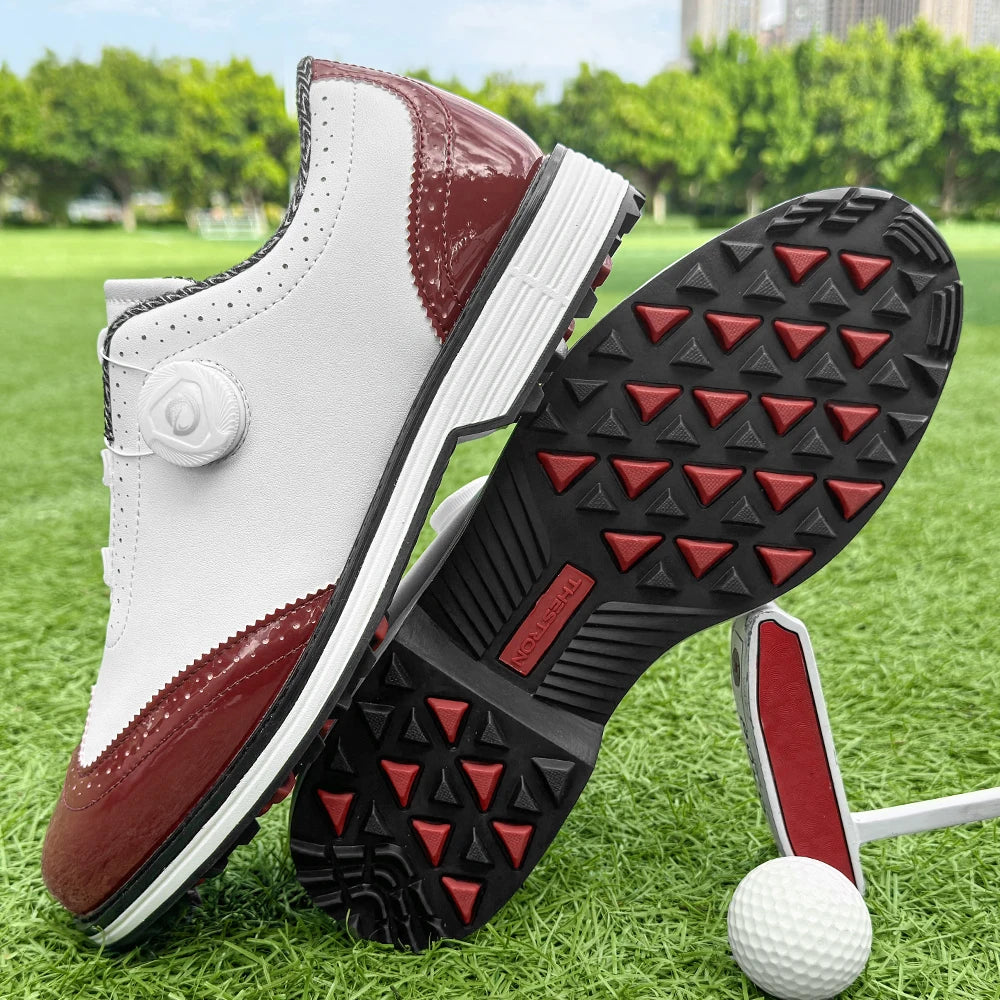 New Men's Golf Shoes Are Easy To Put On And Take Off. Made Of Genuine Leather Material, They Are Non Slip And Casual Sports Shoe