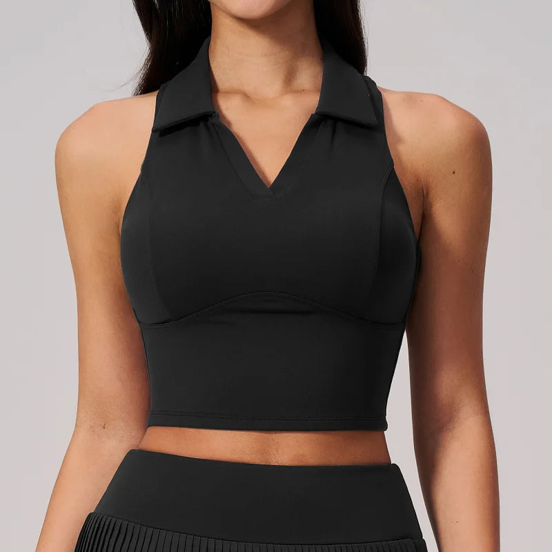 Women's Golf Wear Women's Sleeveless Collared Shirt POLO Short Sleeve Outdoor Quick Dry Slim Fit Sexy Outfit Running Sportswear