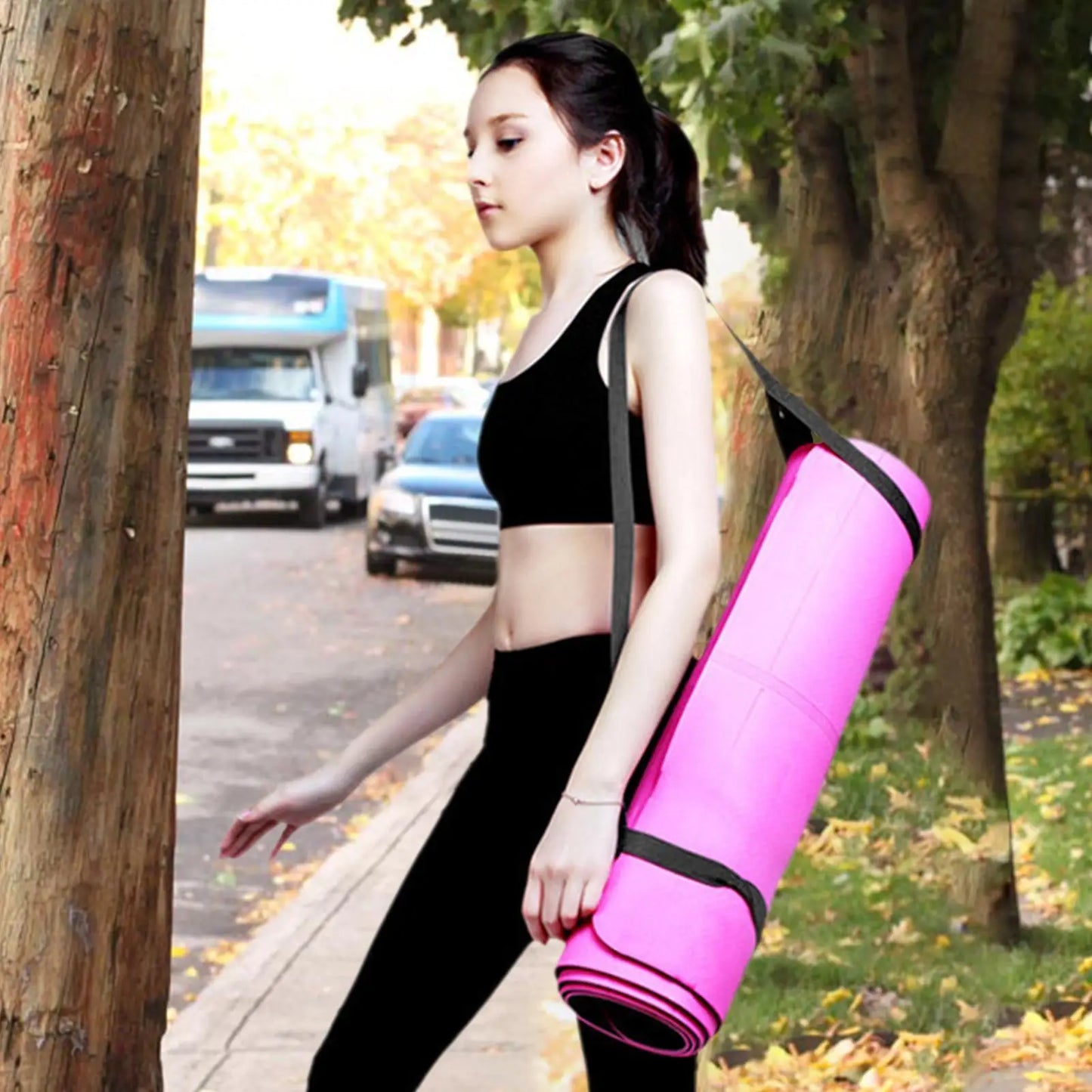 Portable Yoga Mat Belts Yoga Mat Shoulder Carrier Adjustable Yoga Straps Exercise Stretch Yoga Belts Fitness Gym Sports Rope