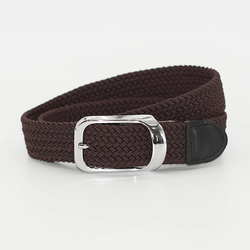 Men’s Elastic Woven Belt, Stretch Braided Golf Belt, Breathable, Non-Restrictive, Adjustable Fit, Wide Design, Multi-Color, Perf