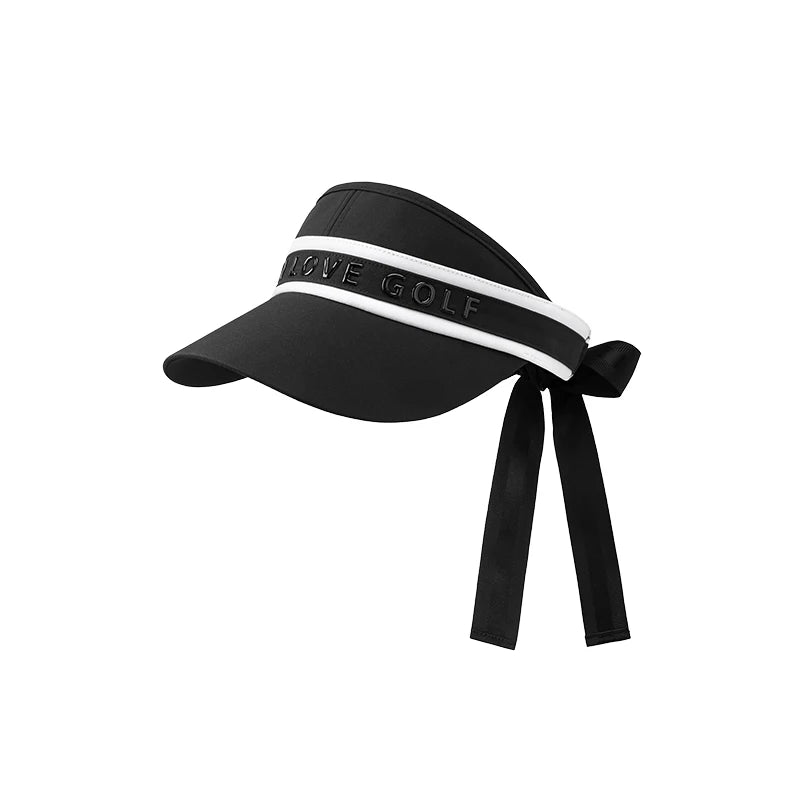 2025 SG Women's Golf Hat Outdoor Sports UV Protection Cap Sunscreen Empty Top Hat Versatile No Top Sunshade Cap WIth Bowknot