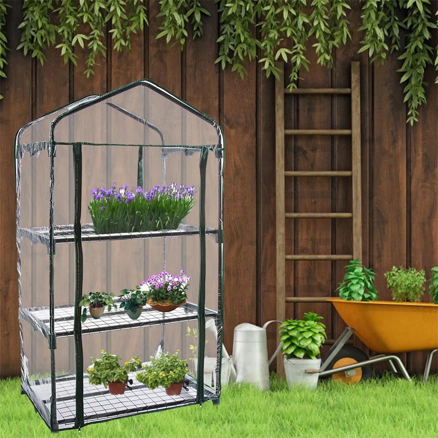 3/4/5 Tiers Garden Greenhouse Cover Plant Flower Growth House Convenient ventilation Heat Retaining Waterproof Cover Garden
