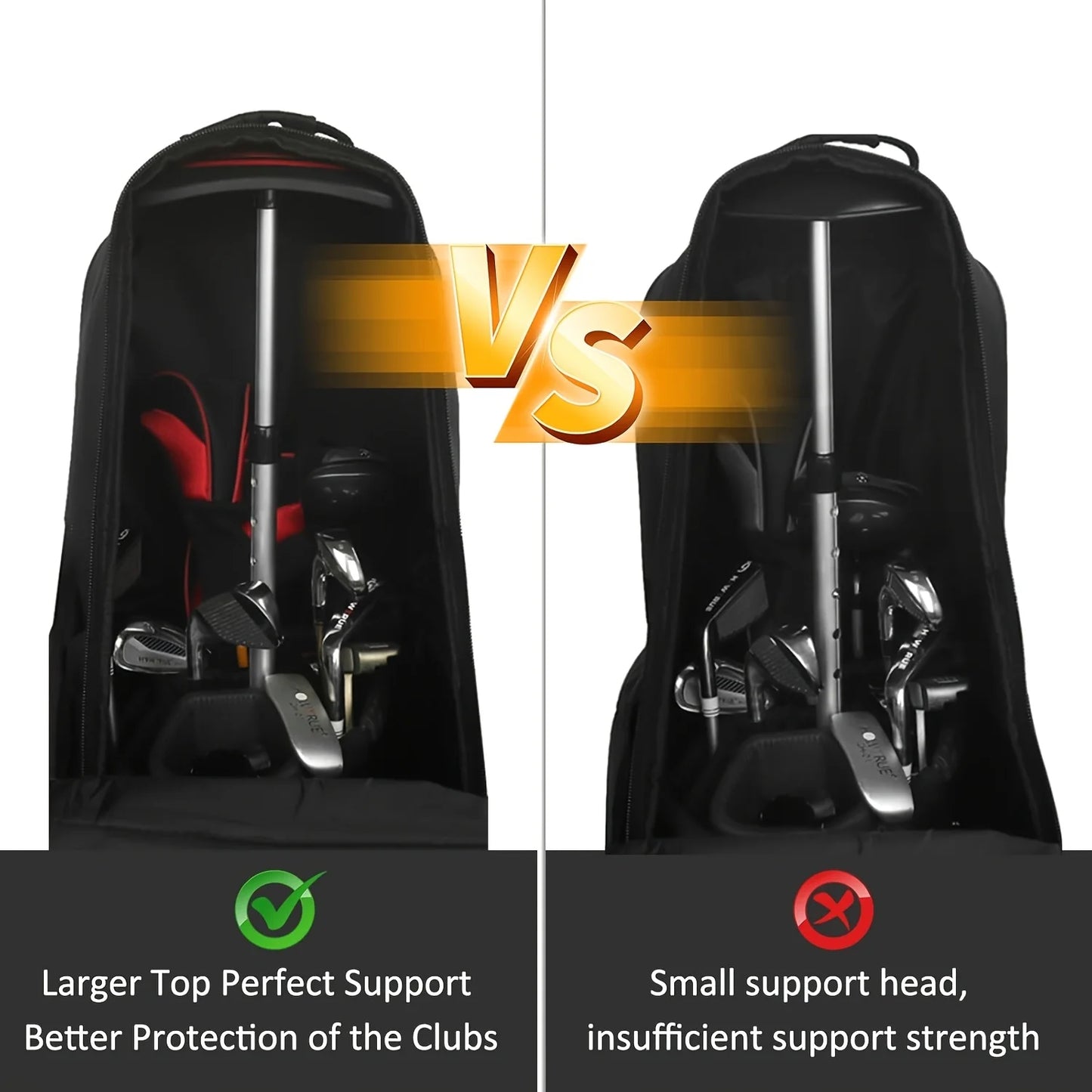 Portable Golf Travel Bag Support Pole, Fully Adjustable to Protect Clubs, Umbrella Anti-Impact Support CoverProtector and Alumin