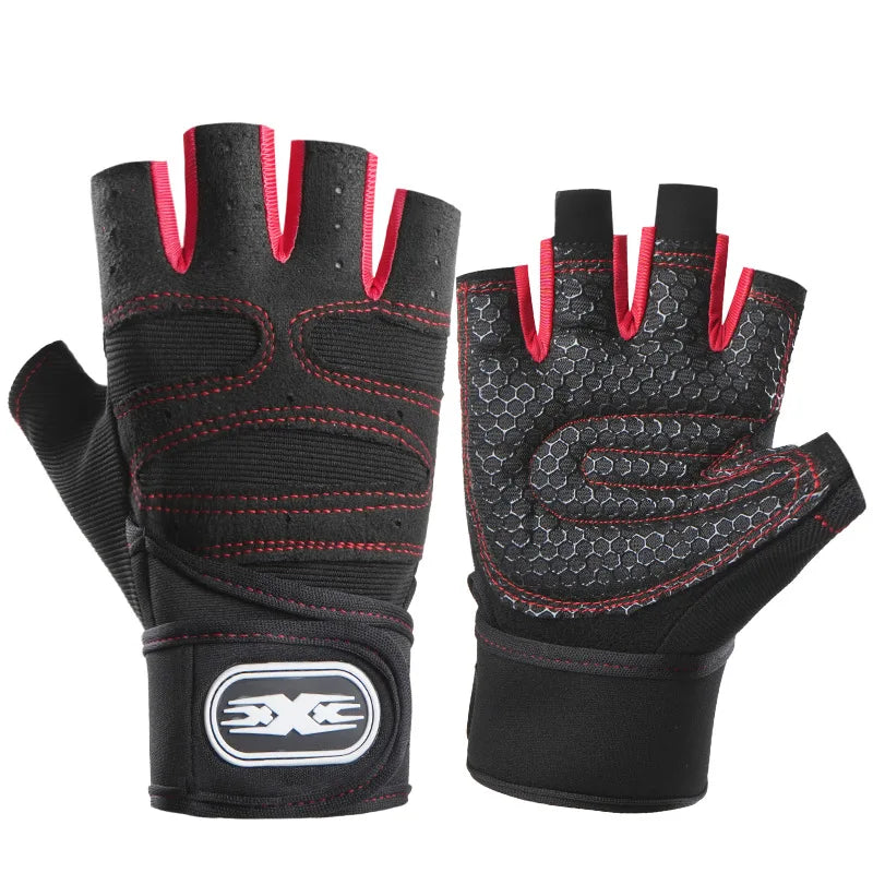 Fitness Gloves for Men Women Gym Cycling Gloves Half-Finger Hiking Training Anti-Slip Wrist Protection Weightlifting Gloves