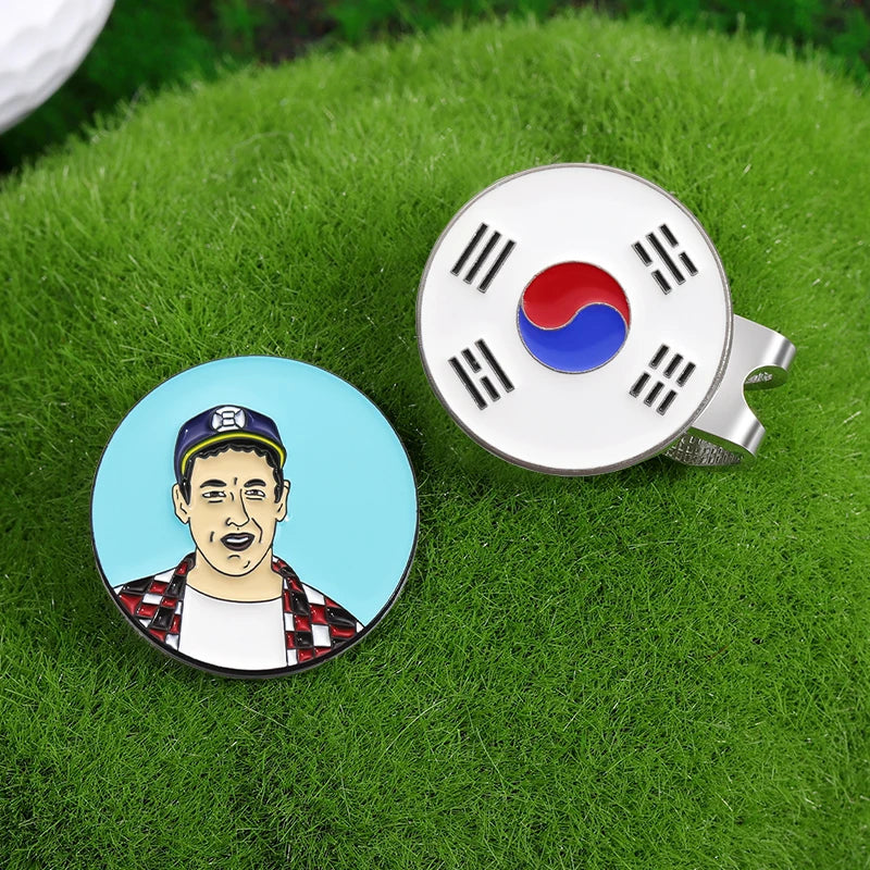 Golf Ball Marker Magnetic Hat Clips Funny Cartoon Cap Accessories for Golf Baseball Cap Decorative Jewelry Gift for Golf Lover