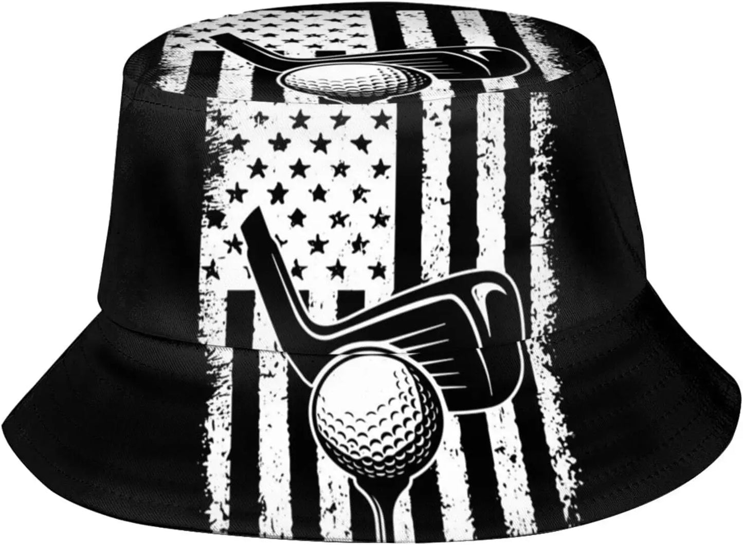 Cute Funny Golf Pattern Bucket Hat Fashion Sport Golf Beach Sun Hats Summer Outdoor Boonie Cap for Women Men