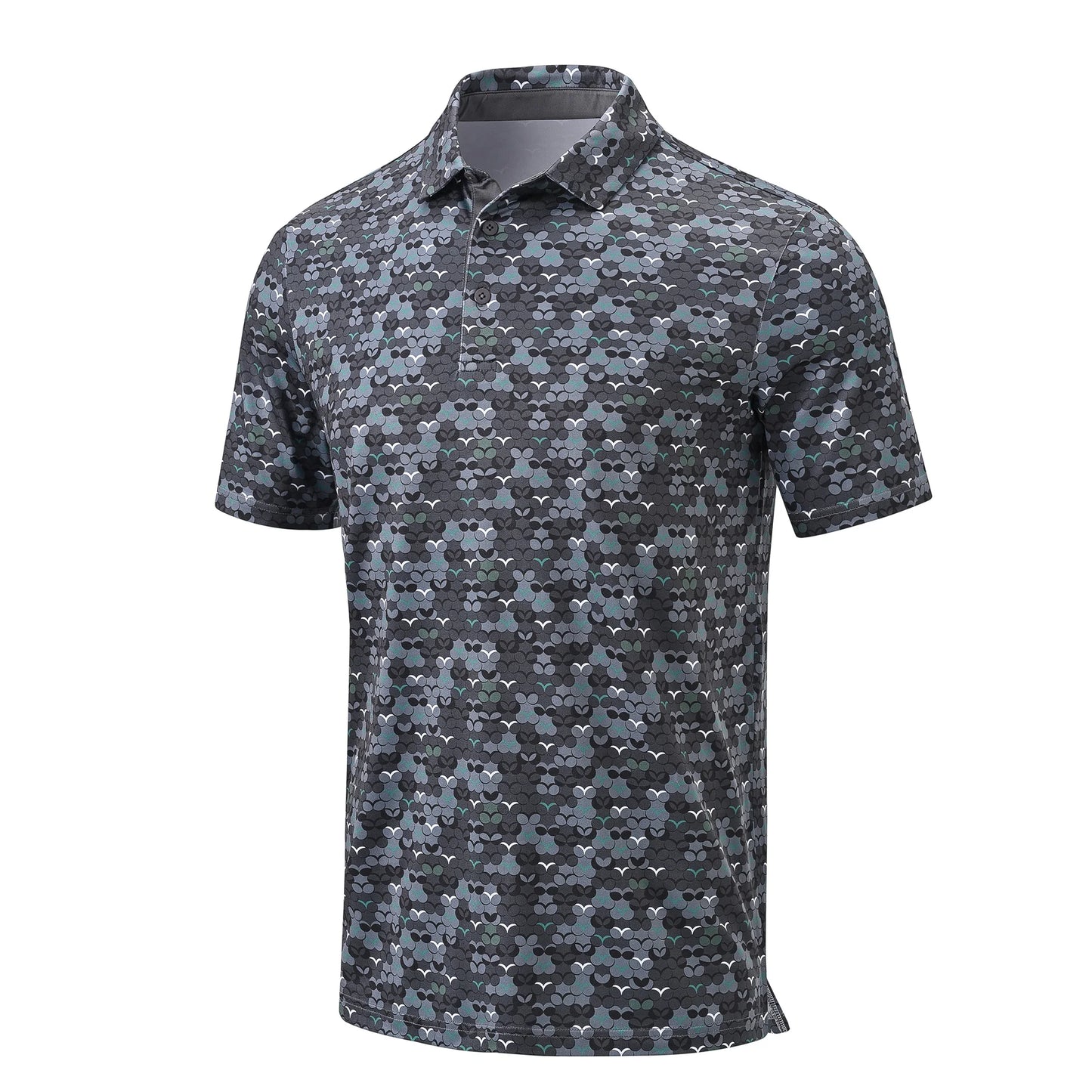 Summer Mens Golf Polo Shirts Quick Dry Print Tee Shirts Moisture Wicking Performance T-shirt Business Casual Polo Shirt