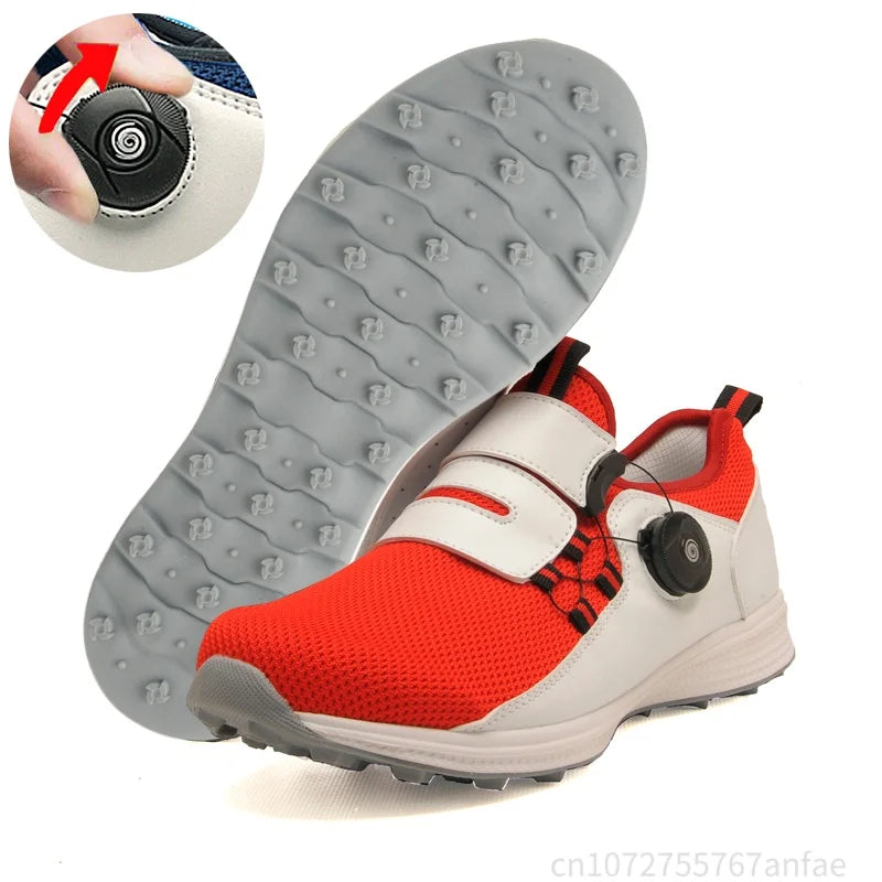 Men's Golf Shoes Summer Mesh Rotating Buckle Lightweight Breathable Women Sports Shoes