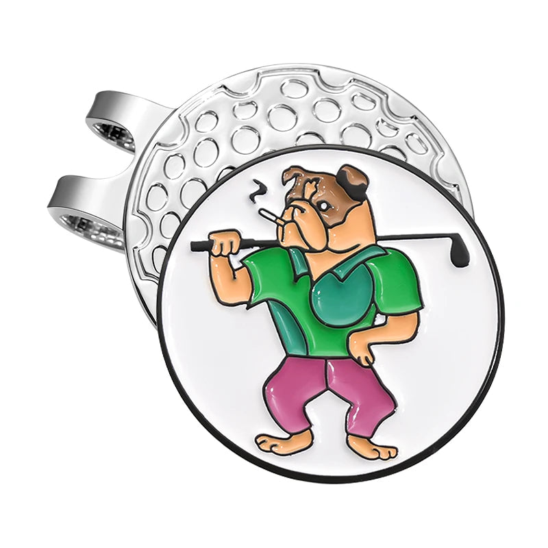 Golf Ball Marker Magnetic Hat Clips Funny Cartoon Cap Accessories for Golf Baseball Cap Decorative Jewelry Gift for Golf Lover