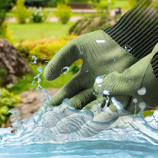 1Pair Gardening Gloves Latex Waterproof Horticultural Gloves Non-slip Protective Gear for Vegetable Flower Plant Gardening Glove