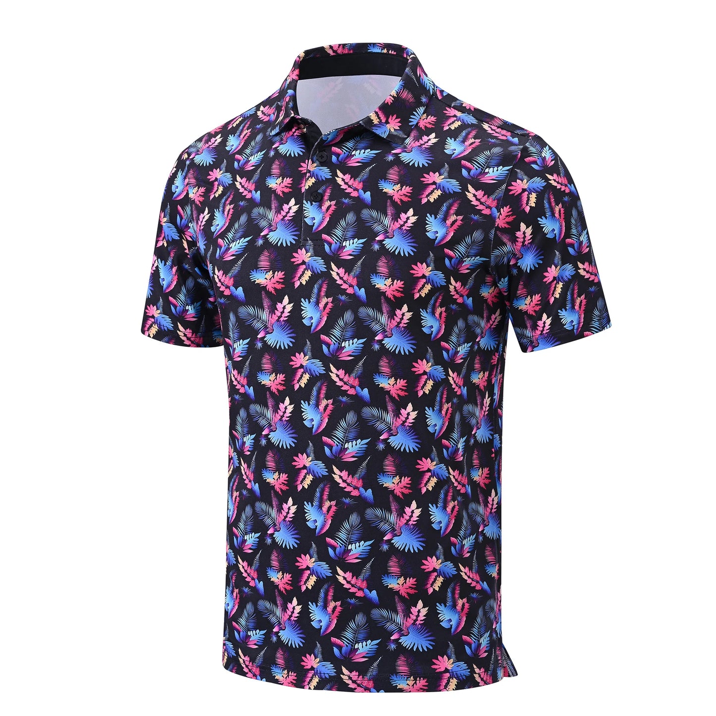 Summer Mens Golf Polo Shirts Quick Dry Print Tee Shirts Moisture Wicking Performance T-shirt Business Casual Polo Shirt