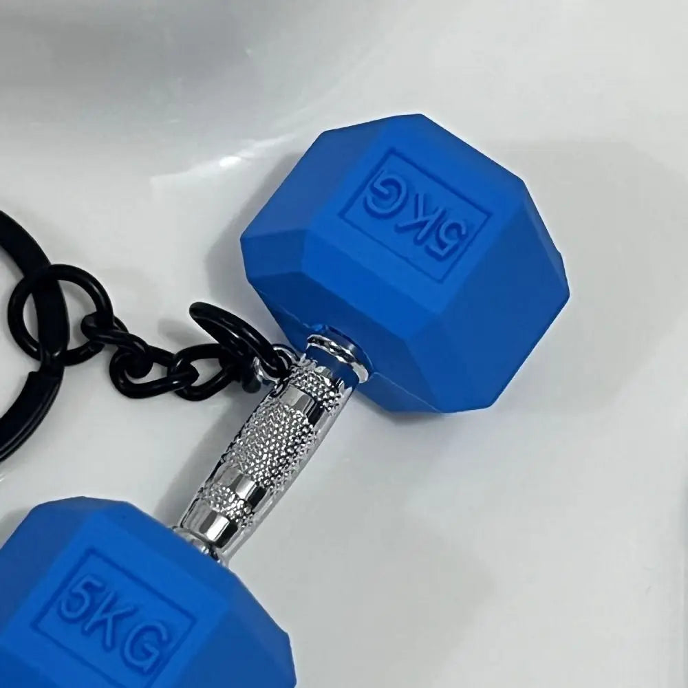 Fitness Equipment Dumbbell Keychain PVC Alloy Bag Charm Sports Key Ring Hanging Ornament Mini Barbell Pendant