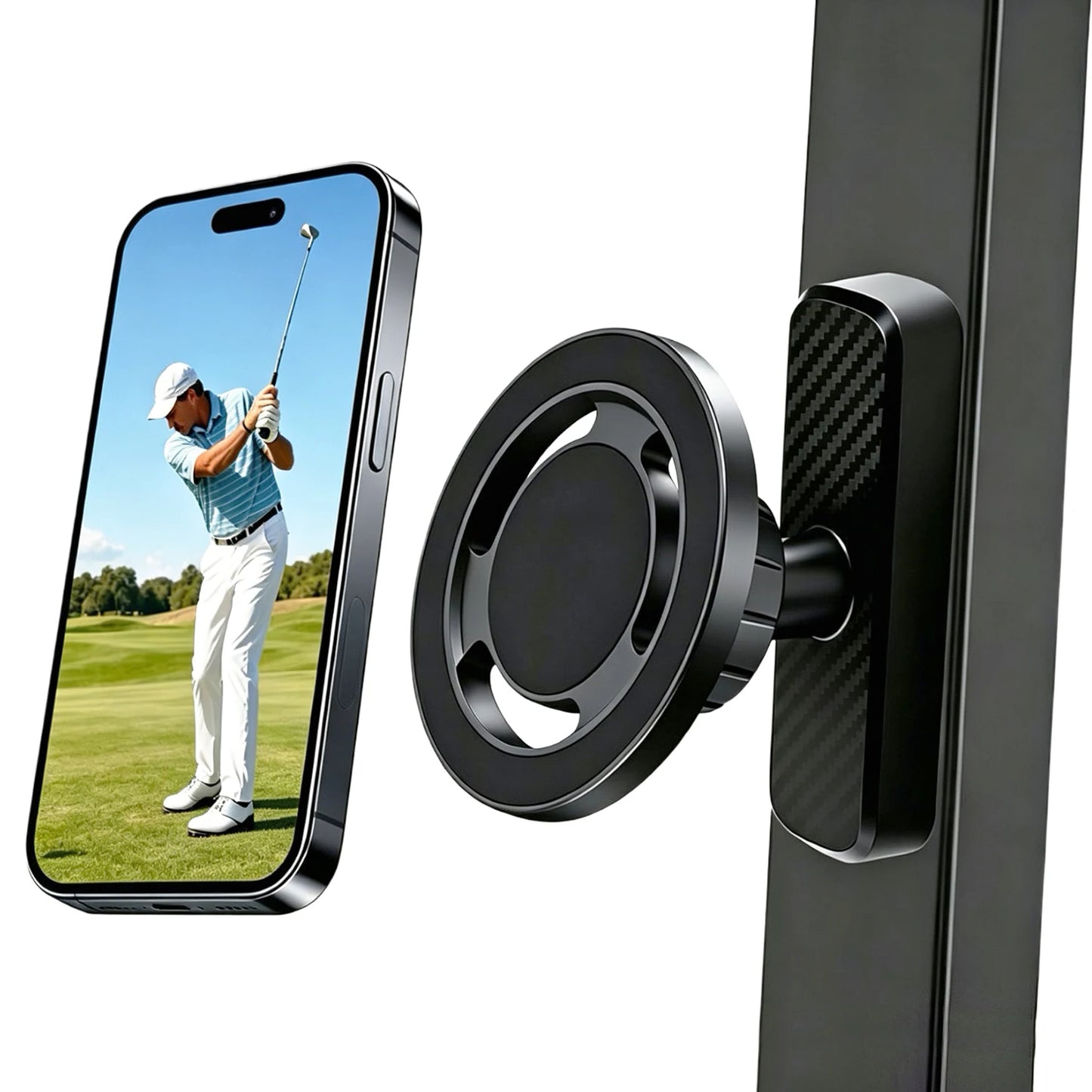 Magnetic Phone Holder for Gym, Portable Magnetic Phone Mount for MagSafe iPhone 12-16 Series 360°Adjustable Gym Accessories