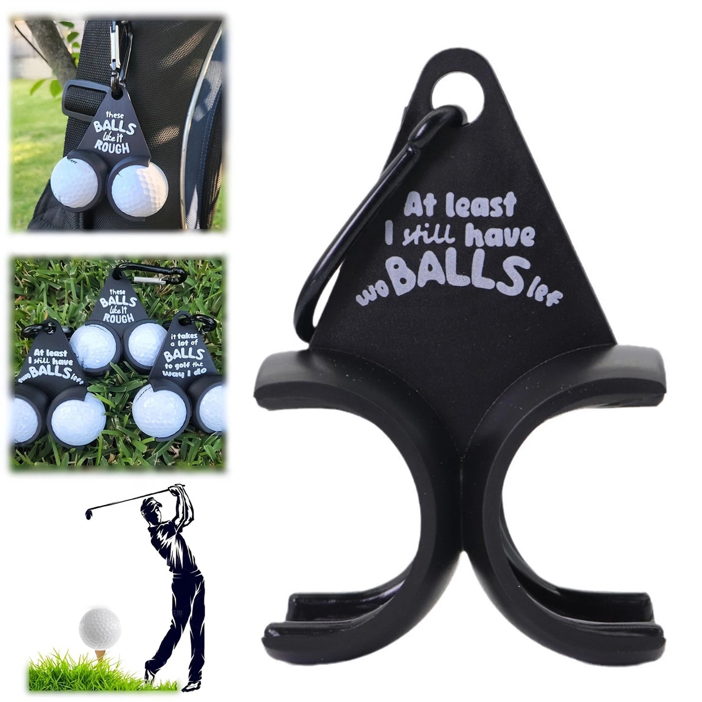Funny Golf Ball Holder Golf Accessories Black 3D Printed Golf Tee Holder Sports Gift for Golfers Men 1pcs