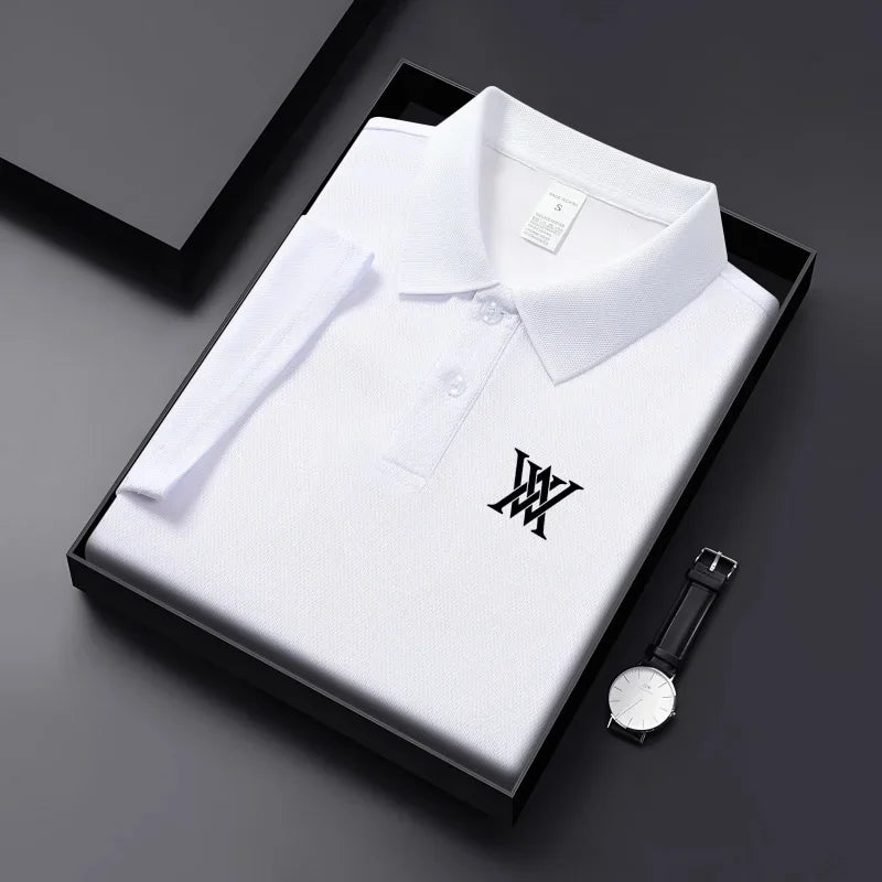 Men's Golf Shirt Golf Collar Casual Collar Short Sleeve Basic Modern Solid Color Spring/Summer Regular Fit